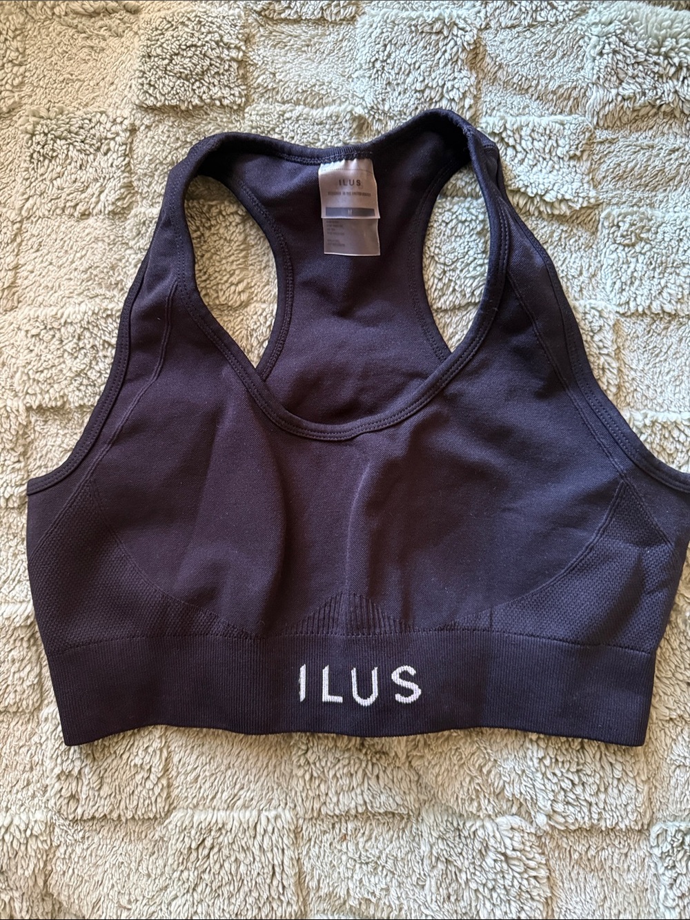 Black Seamless Racerback Sports Bra